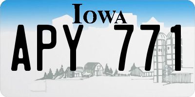 IA license plate APY771