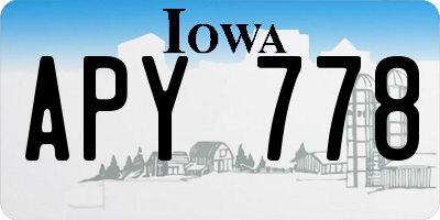 IA license plate APY778