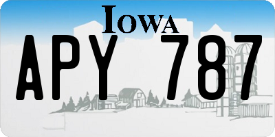 IA license plate APY787