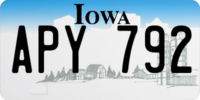 IA license plate APY792