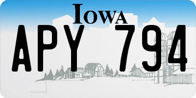 IA license plate APY794