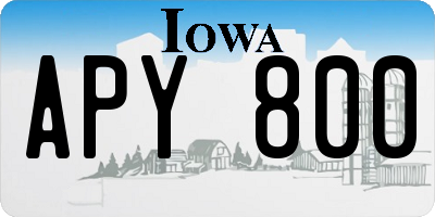 IA license plate APY800