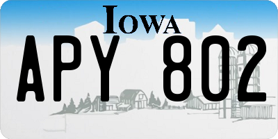 IA license plate APY802