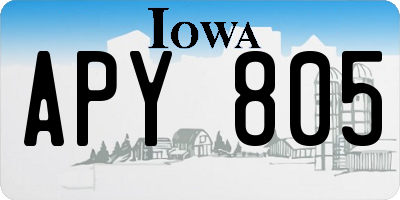 IA license plate APY805