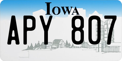 IA license plate APY807