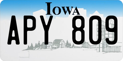 IA license plate APY809