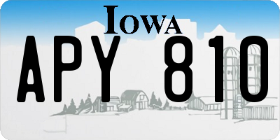 IA license plate APY810