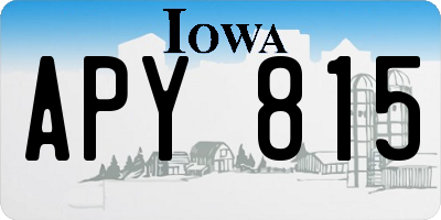 IA license plate APY815