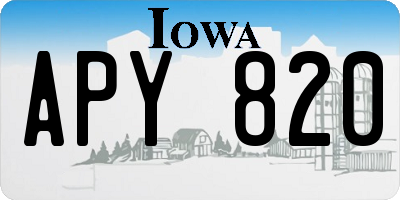 IA license plate APY820