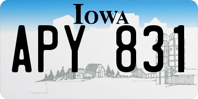 IA license plate APY831