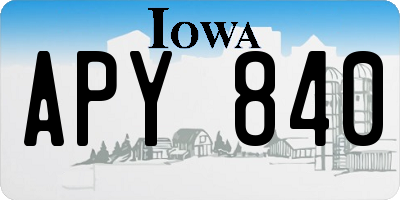 IA license plate APY840
