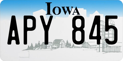 IA license plate APY845