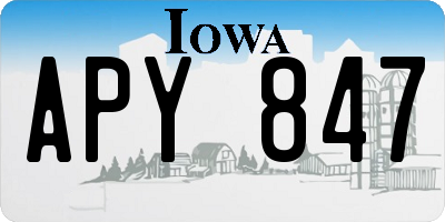IA license plate APY847