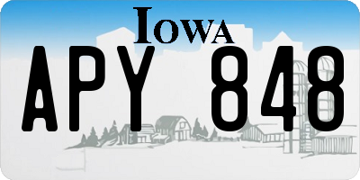 IA license plate APY848