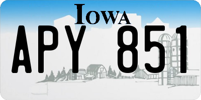 IA license plate APY851