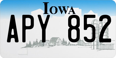 IA license plate APY852