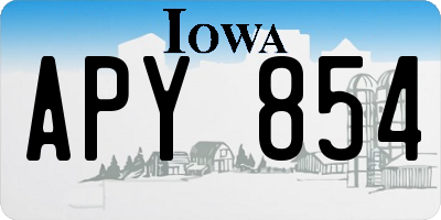 IA license plate APY854