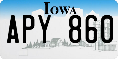 IA license plate APY860