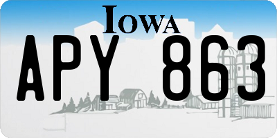 IA license plate APY863