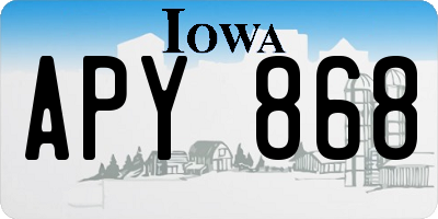 IA license plate APY868