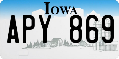 IA license plate APY869