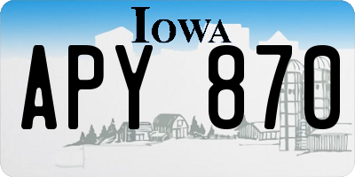 IA license plate APY870