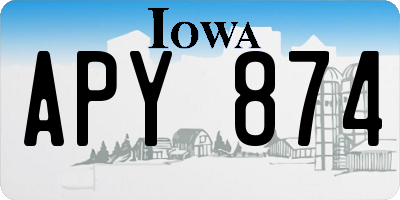 IA license plate APY874