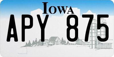 IA license plate APY875