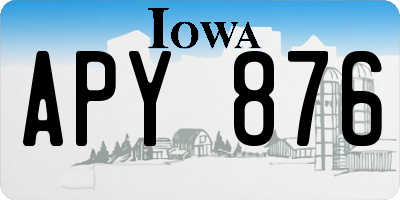 IA license plate APY876