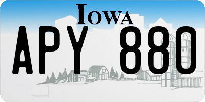 IA license plate APY880