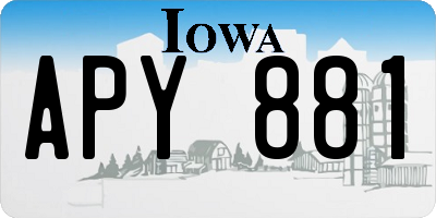 IA license plate APY881