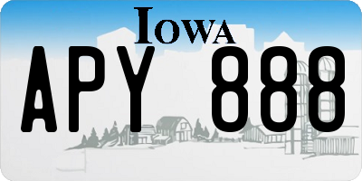 IA license plate APY888