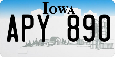 IA license plate APY890