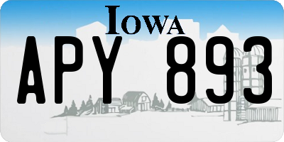 IA license plate APY893