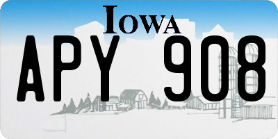IA license plate APY908