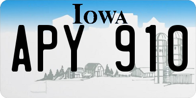 IA license plate APY910