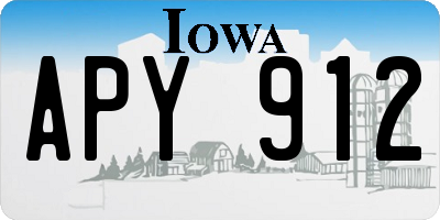 IA license plate APY912