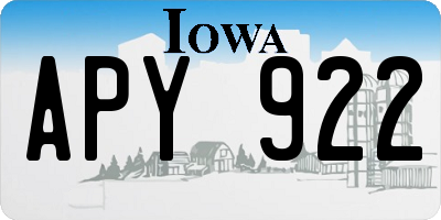 IA license plate APY922