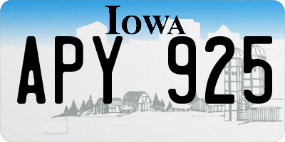 IA license plate APY925