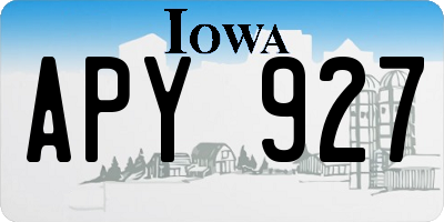 IA license plate APY927