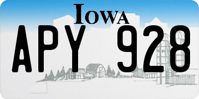 IA license plate APY928