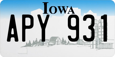 IA license plate APY931