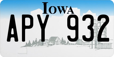 IA license plate APY932