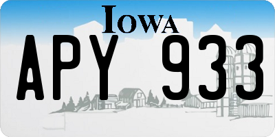 IA license plate APY933