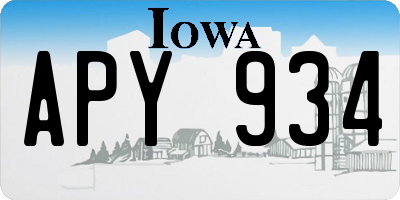 IA license plate APY934