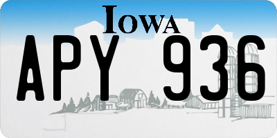 IA license plate APY936