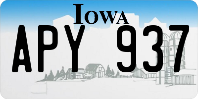 IA license plate APY937
