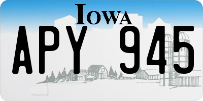 IA license plate APY945