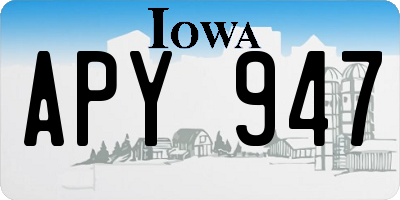 IA license plate APY947