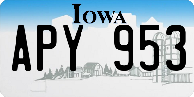IA license plate APY953